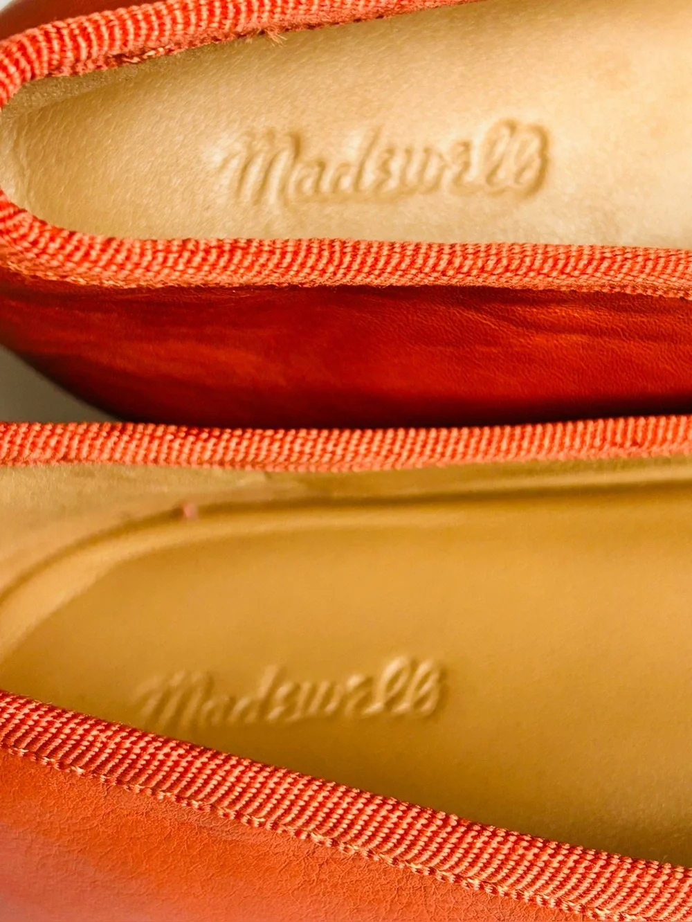 MADEWELL The Anelise Leather Ballet Flat Dark Copper Orange 9 NWOB
